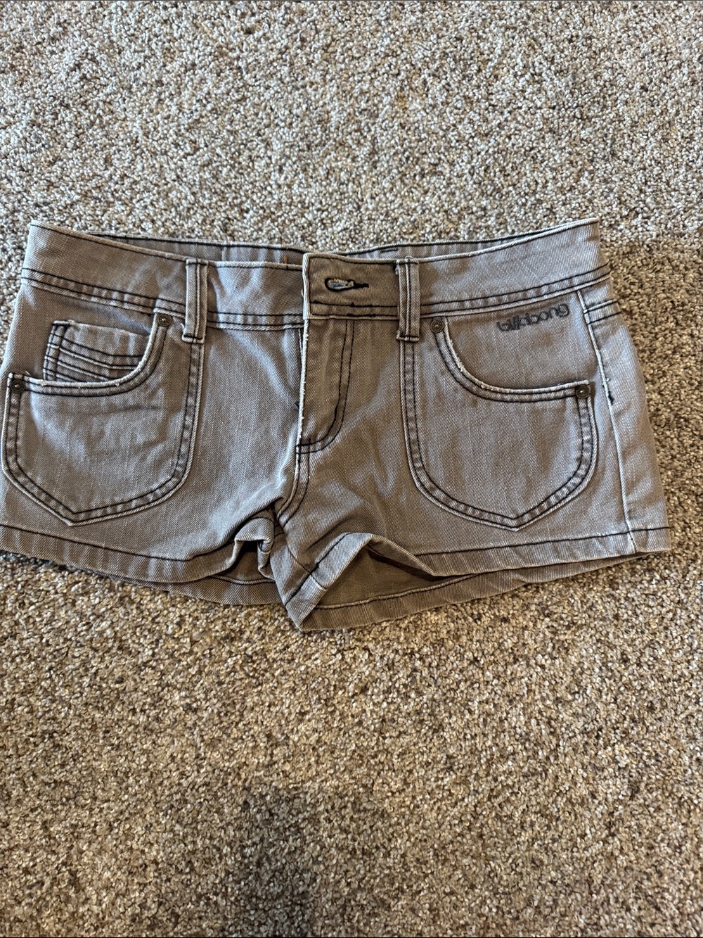 Billabong Gray Low-Rise Denim Shorts